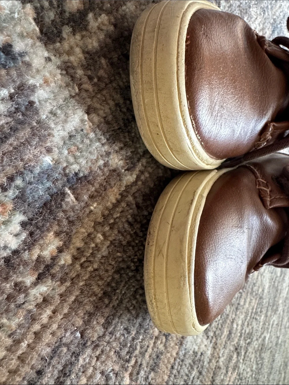 Nautica Boys Breakwater Tumbled Chukka Boot in Carmel Brown Faux Leather